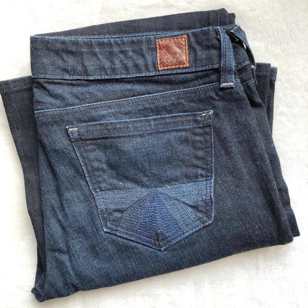 American Eagle AEO dark blue wash flare jeans bottoms size 8 medium